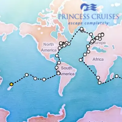 May 6th, 2026  - World Cruise, Roundtrip Auckland on the Princess Crown
