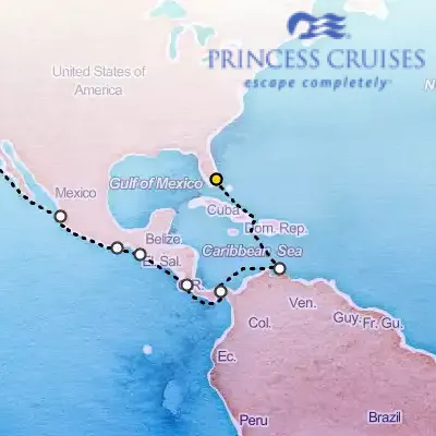 April 4th, 2027  - Panama Canal, Ocean to Ocean on the Princess Crown