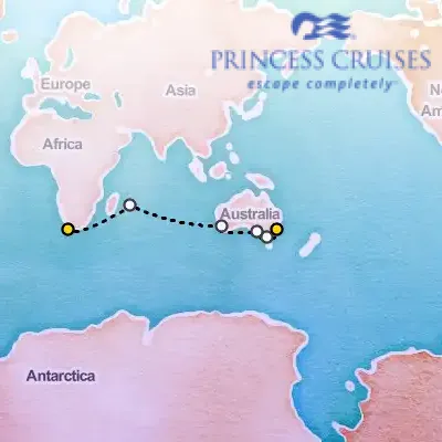 May 10th, 2026  - World Cruise, Sydney to Cape Town on the Princess Crown