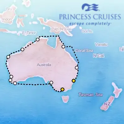 October 11th, 2026  - Round Australia Cruise on the Princess Crown