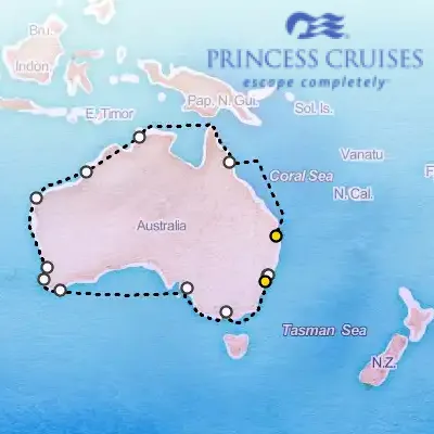 October 7th, 2026  - Round Australia Cruise on the Princess Crown