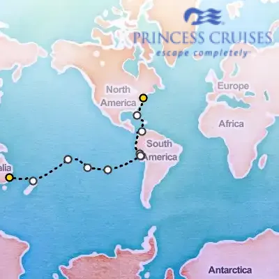August 20th, 2025  - World Cruise, New York & Sydney on the Princess Crown