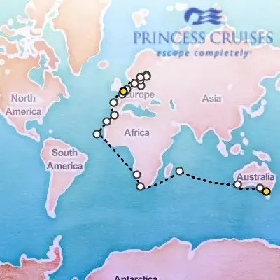 May 12th, 2026  - Melbourne to London Cruise on the Princess Crown