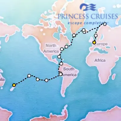 July 30th, 2025  - World Cruise: London (Dover) to Auckland on the Princess Crown