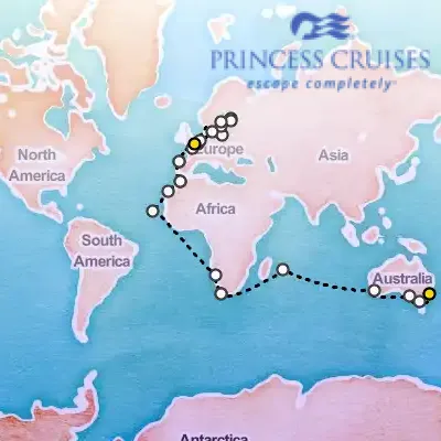 May 10th, 2026  - World Cruise: Sydney to London (Dover) on the Princess Crown
