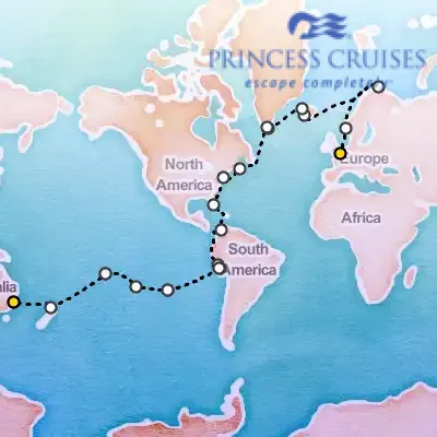 July 30th, 2025  - World Cruise, London to Sydney on the Princess Crown