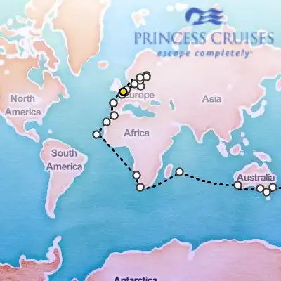 May 6th, 2026  - World Cruise, Auckland to London on the Princess Crown