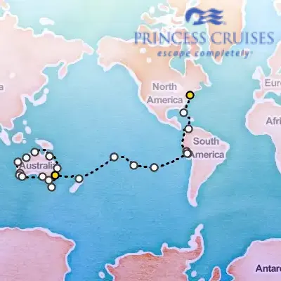 August 20th, 2025  - World Cruise, New York & Sydney on the Princess Crown
