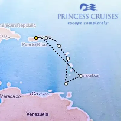 January 3rd, 2027  - Southern Caribbean with Barbados & Tortola Cruise on the Princess Crown