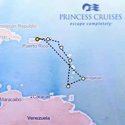 January 17th, 2027  - Southern Caribbean with Barbados & Tortola Cruise on the Princess Crown