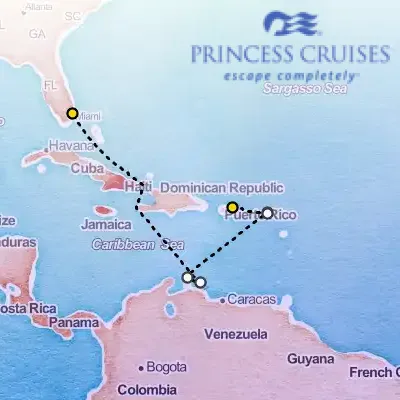 March 28th, 2027  - Southern Caribbean, With ABC Islands Cruise on the Princess Crown