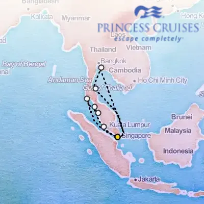 January 2nd, 2027  - Malaysia & Thailand Cruise on the Princess Diamond