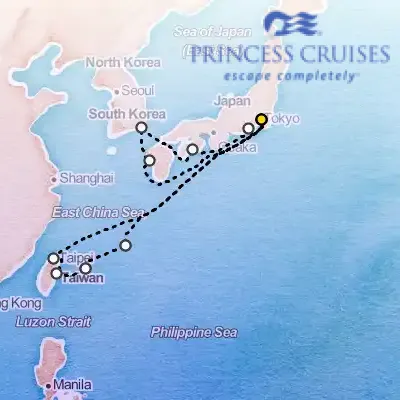 September 15th, 2026  - Grand Japan, With Okinawa & Taiwan Cruise on the Princess Diamond