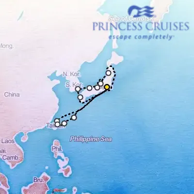 June 23rd, 2026  - Grand Japan, With Okinawa & Taiwan Cruise on the Princess Diamond