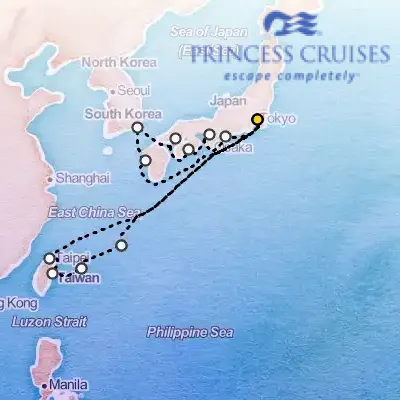September 22nd, 2026  - Grand Japan, With Okinawa & Taiwan Cruise on the Princess Diamond