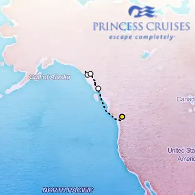 August 22nd, 2026  - Voyage of the Glaciers with Glacier Bay (Southbound) on the Princess Discovery