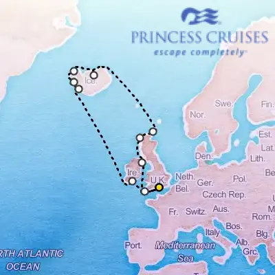 September 1st, 2025  - Icelandic Fjords & British Isles Cruise on the Princess Emerald