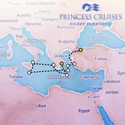 October 16th, 2027  - Mediterranean with Greek Isles & Turkey Cruise on the Princess Enchanted