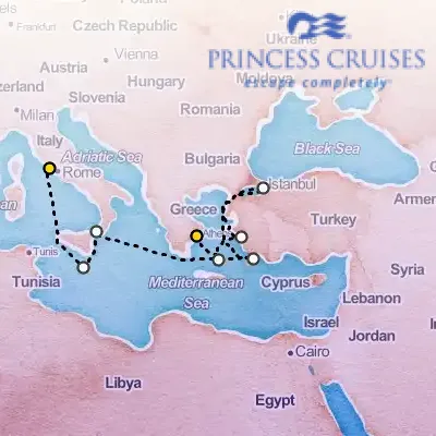 September 25th, 2026  - Mediterranean with Greek Isles & Turkey Cruise on the Princess Enchanted