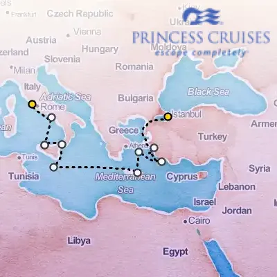 September 14th, 2027  - Mediterranean, With Greek Isles & Italy on the Princess Enchanted