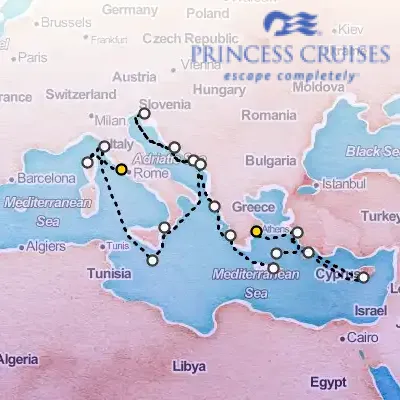 August 14th, 2027  - Mediterranean Cruise, With Italy & Croatia on the Princess Enchanted