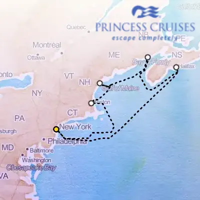 August 23rd, 2025  - Best of Canada & New England Cruise on the Princess Enchanted