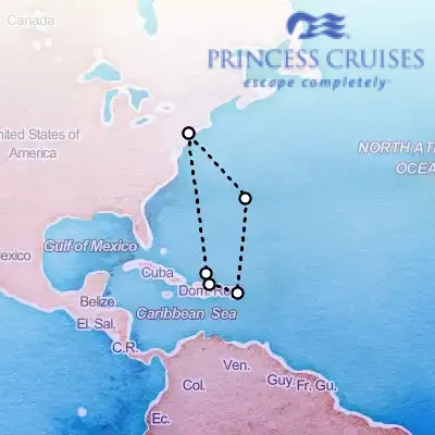 August 19th, 2025  - Caribbean with Bermuda Overnight Cruise on the Princess Island