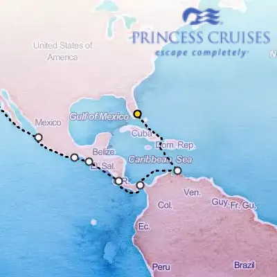 April 3rd, 2027  - Panama Canal: Ocean to Ocean Holiday Cruise on the Princess Island