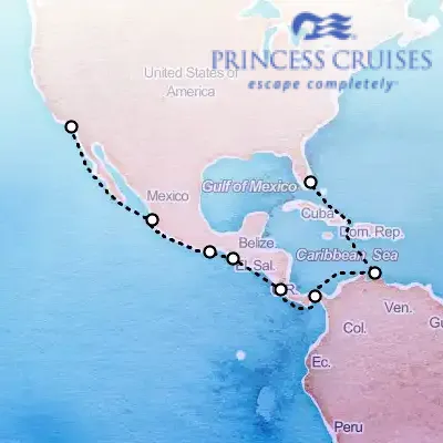 September 20th, 2026  - Panama Canal: Ocean to Ocean Holiday Cruise on the Princess Island