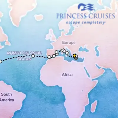October 6th, 2026  - Spain & Italy & Greece Passage on the Princess Island