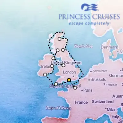April 7th, 2027  - British Isles with France & Belfast Cruise on the Princess Majestic