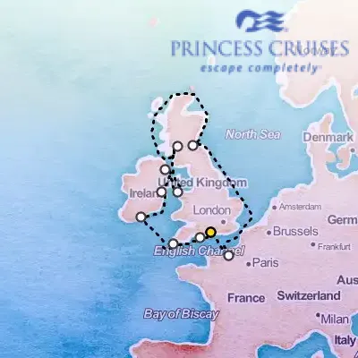 May 25th, 2027  - British Isles with France & Belfast Cruise on the Princess Majestic