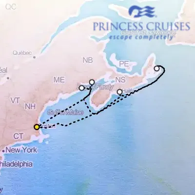 August 23rd, 2025  - Best of Canada & New England Cruise on the Princess Majestic