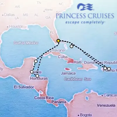 August 8th, 2026  - Eastern & Western Caribbean Adventurer Cruise on the Princess Regal