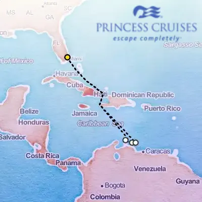 February 6th, 2027  - Southern Caribbean, With ABC Islands Cruise on the Princess Regal