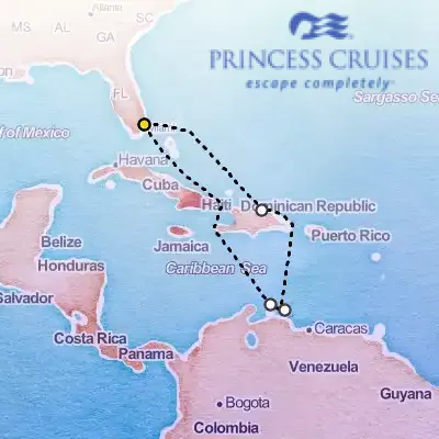 March 6th, 2027  - Southern Caribbean, With ABC Islands Cruise on the Princess Regal