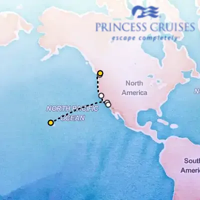 April 16th, 2027  - Pacific Crossing, Honolulu to British Columbia Cruise on the Princess Royal