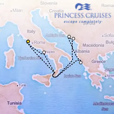 March 8th, 2026  - Mediterranean Cruise with Greece & Italy on the Princess Sapphire