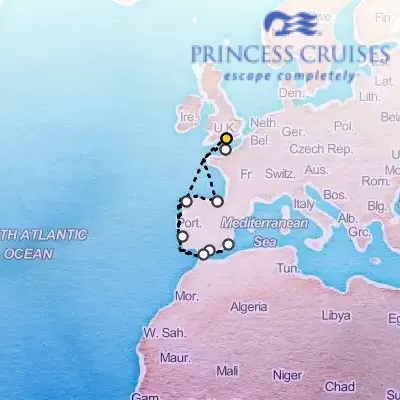 August 8th, 2026  - Spain, France & Portugal with Total Solar Eclipse Cruise on the Princess Sky