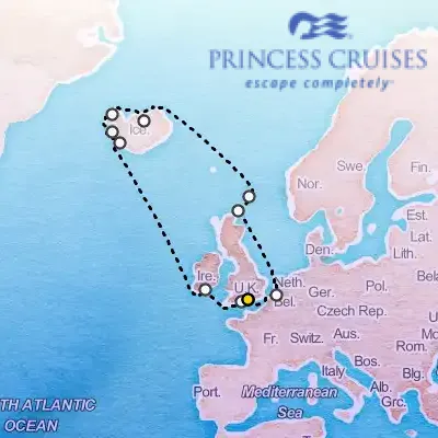 August 29th, 2026  - Icelandic Fjords & British Isles Cruise on the Princess Sky