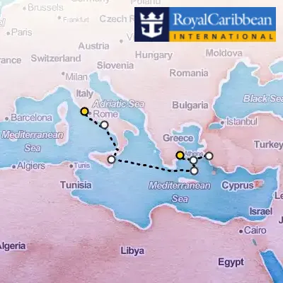 August 17th, 2026  - Greek Isles & Italy Cruise on the Royal Caribbean Brilliance of the Seas
