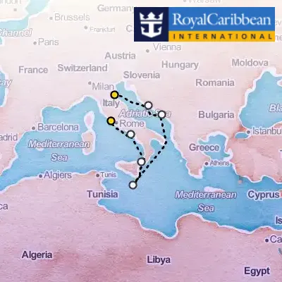 October 19th, 2026  - Italy, Croatia & Malta Cruise on the Royal Caribbean Brilliance of the Seas
