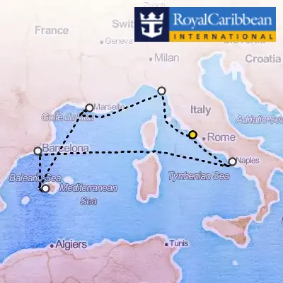 October 8th, 2026  - Western Mediterranean Cruise on the Royal Caribbean Legend of the Seas