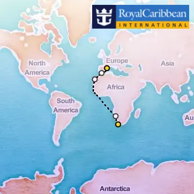 October 27th, 2025  - Barcelona to Cape Town Cruise on the Royal Caribbean Voyager of the Seas