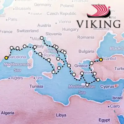 July 3rd, 2027  - Mediterranean's Iconic Shores Cruise on the Viking Ocean Cruises Viking Neptune