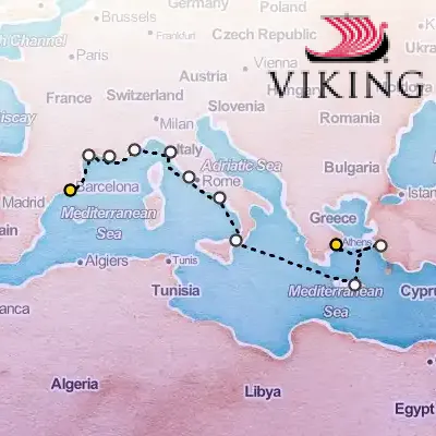 February 8th, 2027  - Mediterranean Antiquities Cruise on the Viking Ocean Cruises Viking Saturn
