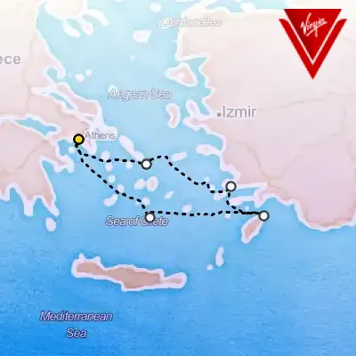 July 20th, 2025  - Greek Island Glow Cruise on the Virgin Voyages Resilient Lady
