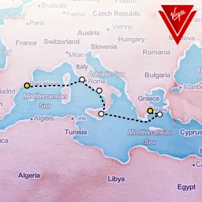 May 10th, 2026  - Rome, Mykonos & the Amalfi Coast Cruise on the Virgin Voyages Scarlet Lady