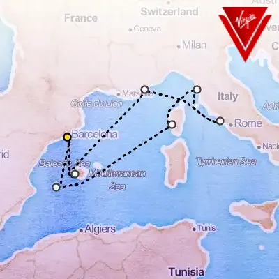 July 24th, 2026  - Rome & Florence & Corsica & Ibiza Cruise on the Virgin Voyages Scarlet Lady