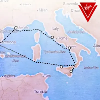 July 11th, 2026  - French Riviera, Rome, Amalfi & Sicily Cruise on the Virgin Voyages Valiant Lady